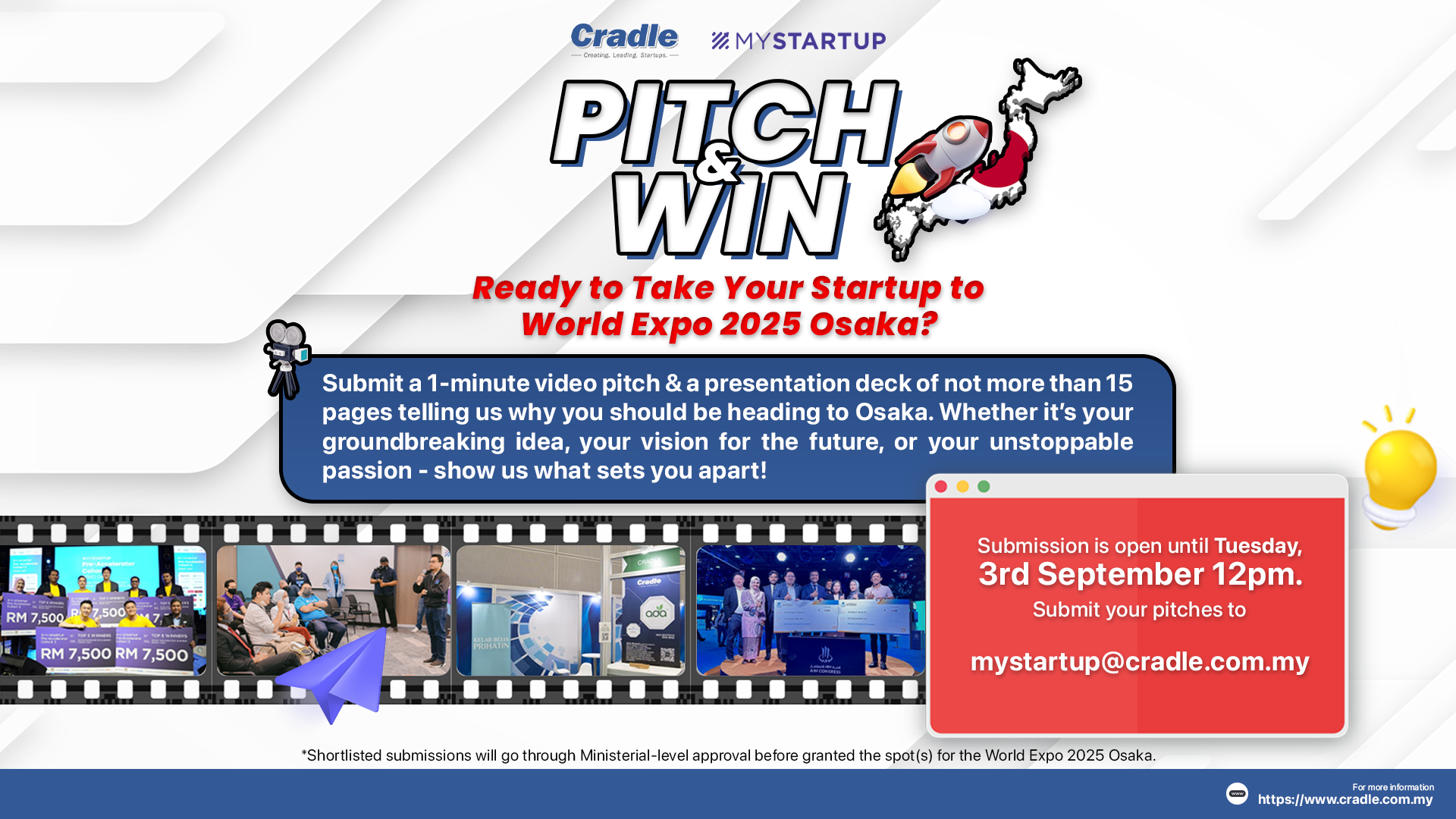 Pitch & Win ticket to Osaka, Japan